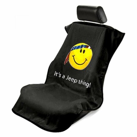 SEAT ARMOUR Jeep Black Smiley Face Seat Cover SE43462